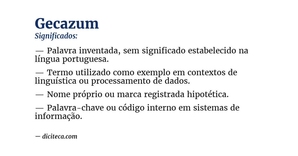 Significado de gecazum