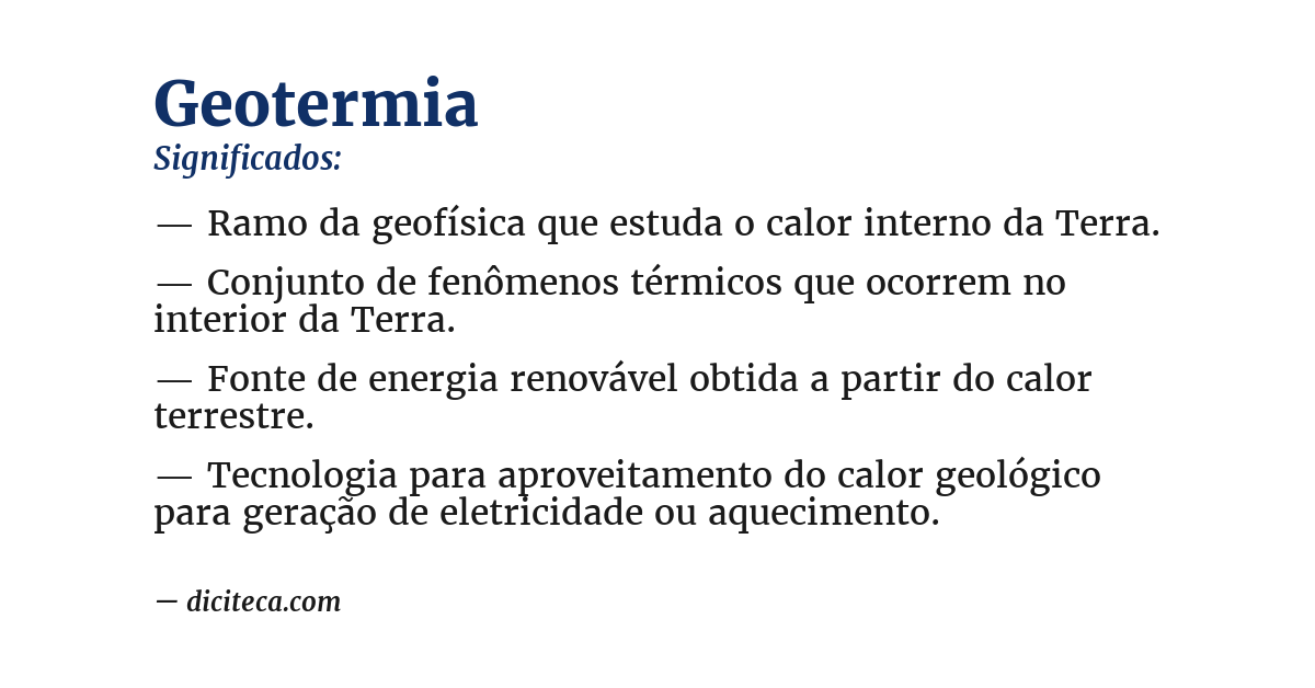 Significado de geotermia