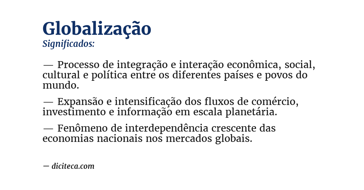 Significado de globalização