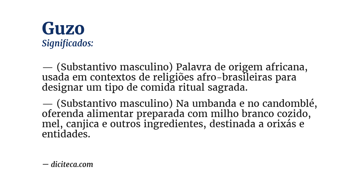 Significado de guzo