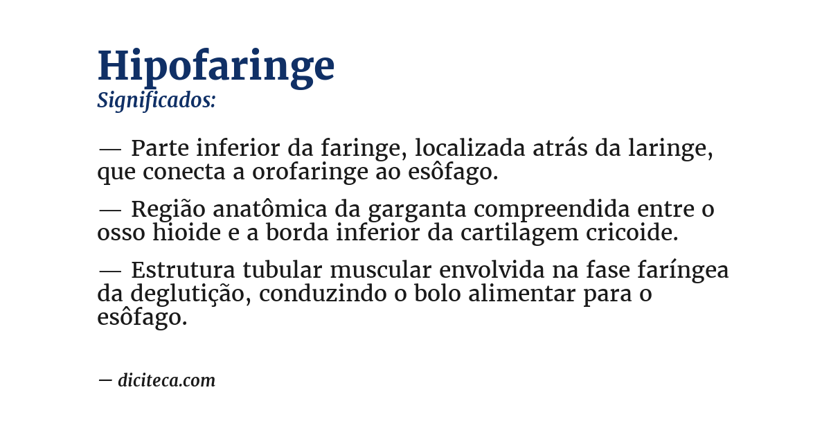 Significado de hipofaringe