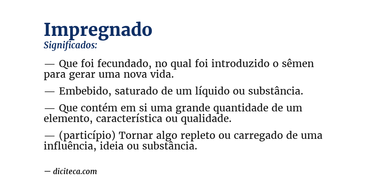 Significado de impregnado