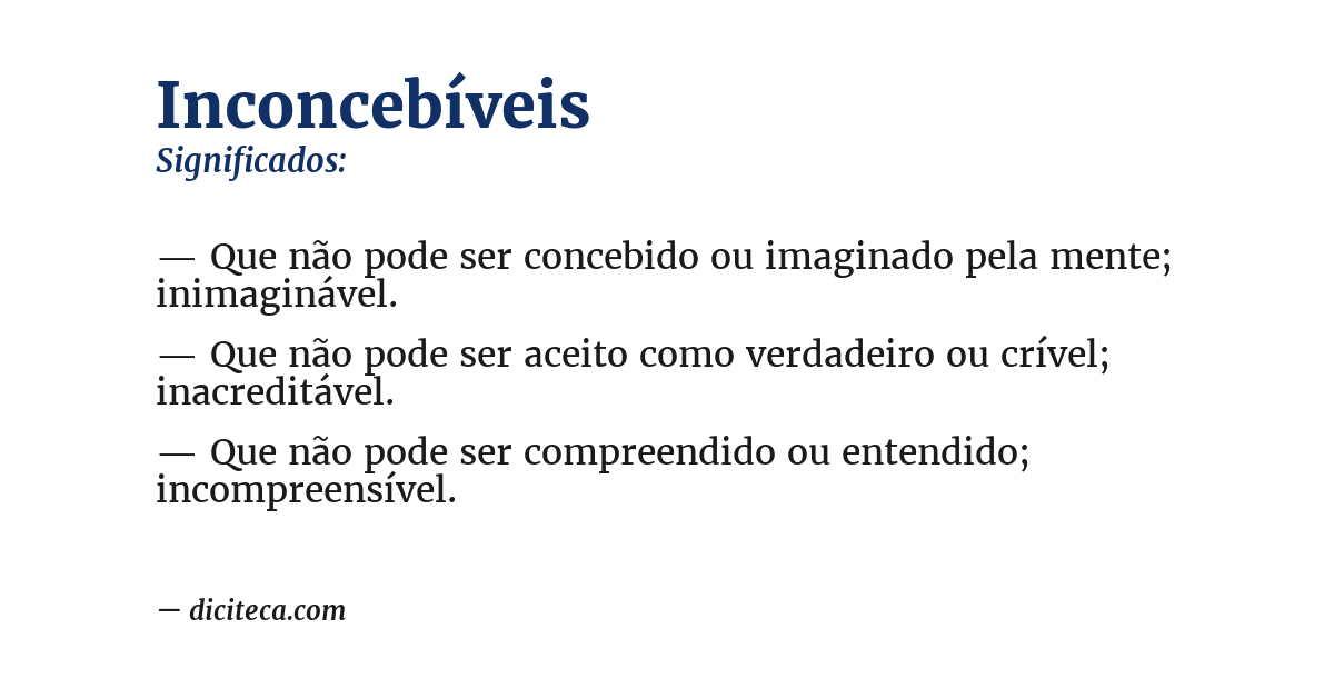 Significado de inconcebíveis