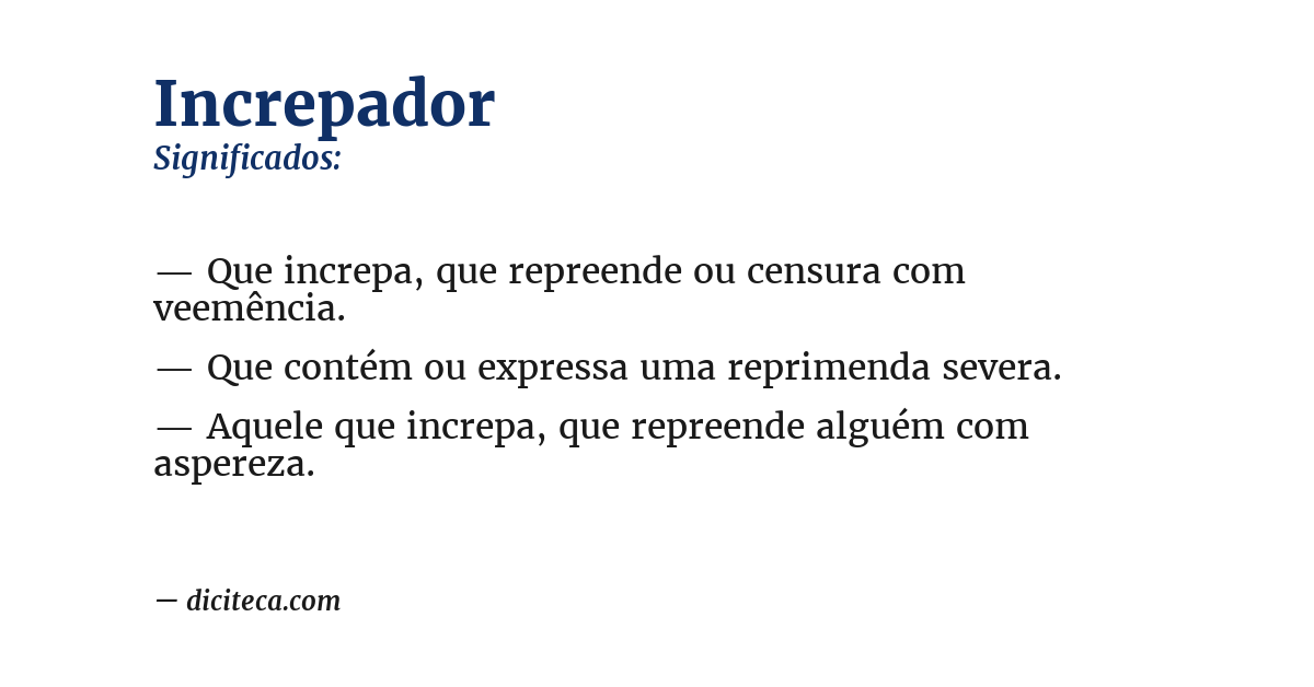 Significado de increpador