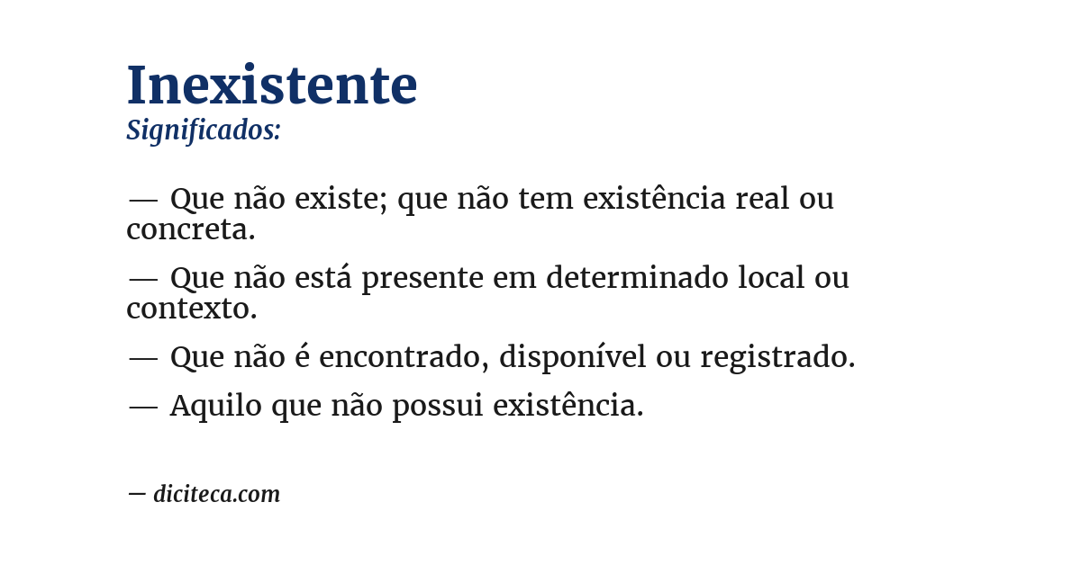 Significado de inexistente