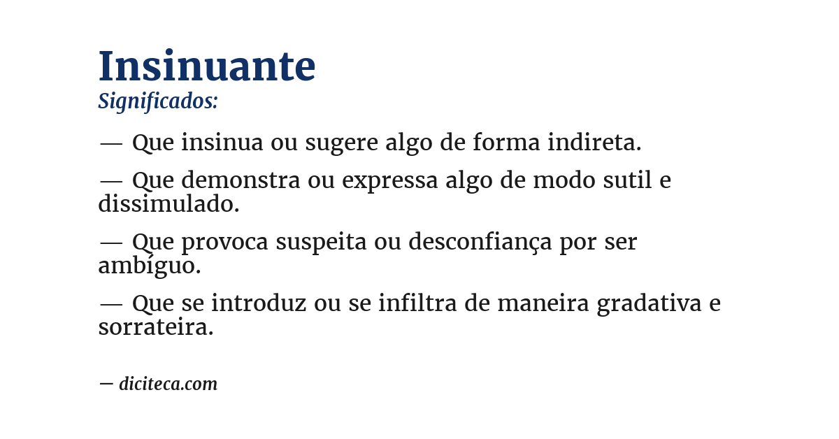 Significado de insinuante