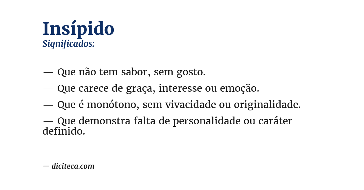 Significado de insípido