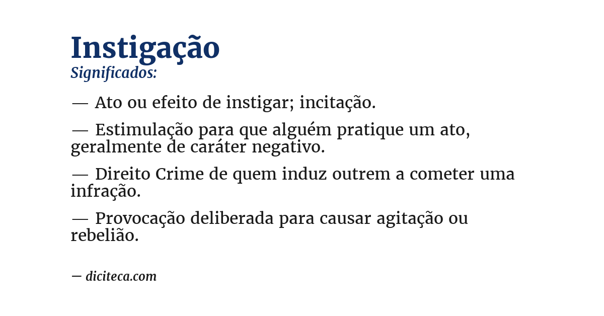 Significado de instigação