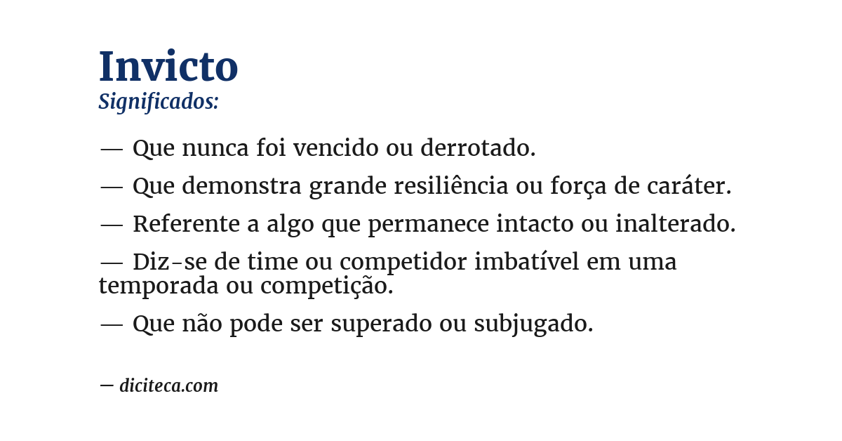 Significado de invicto