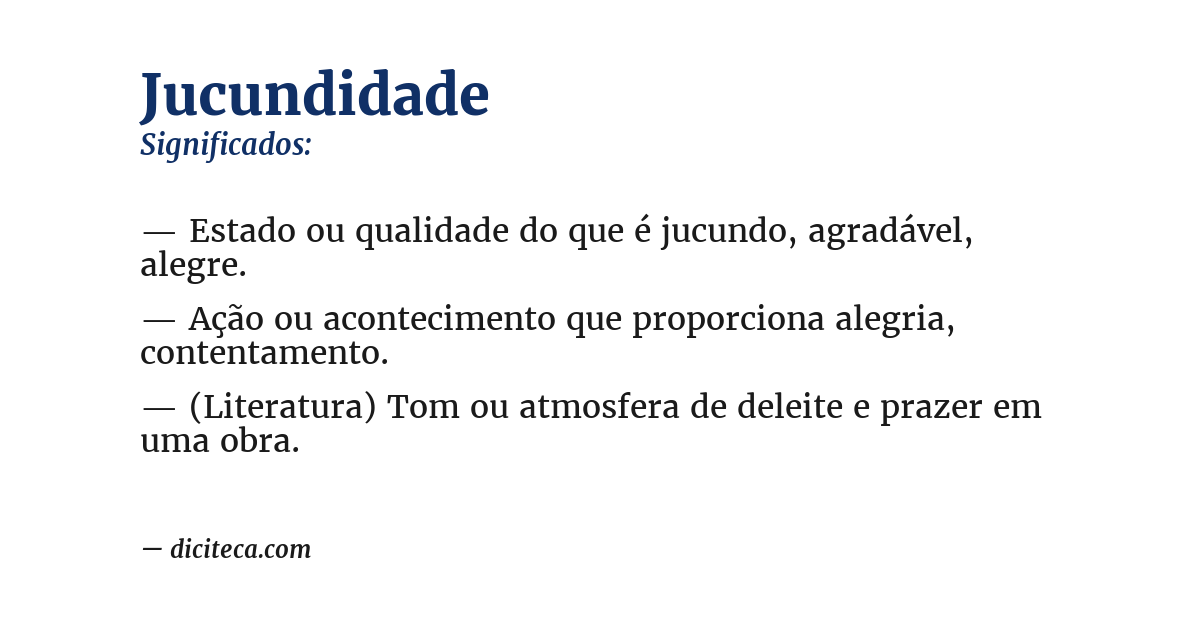 Significado de jucundidade