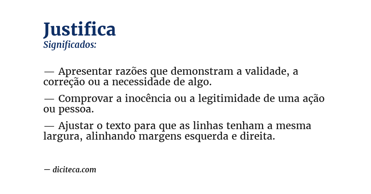Significado de justifica