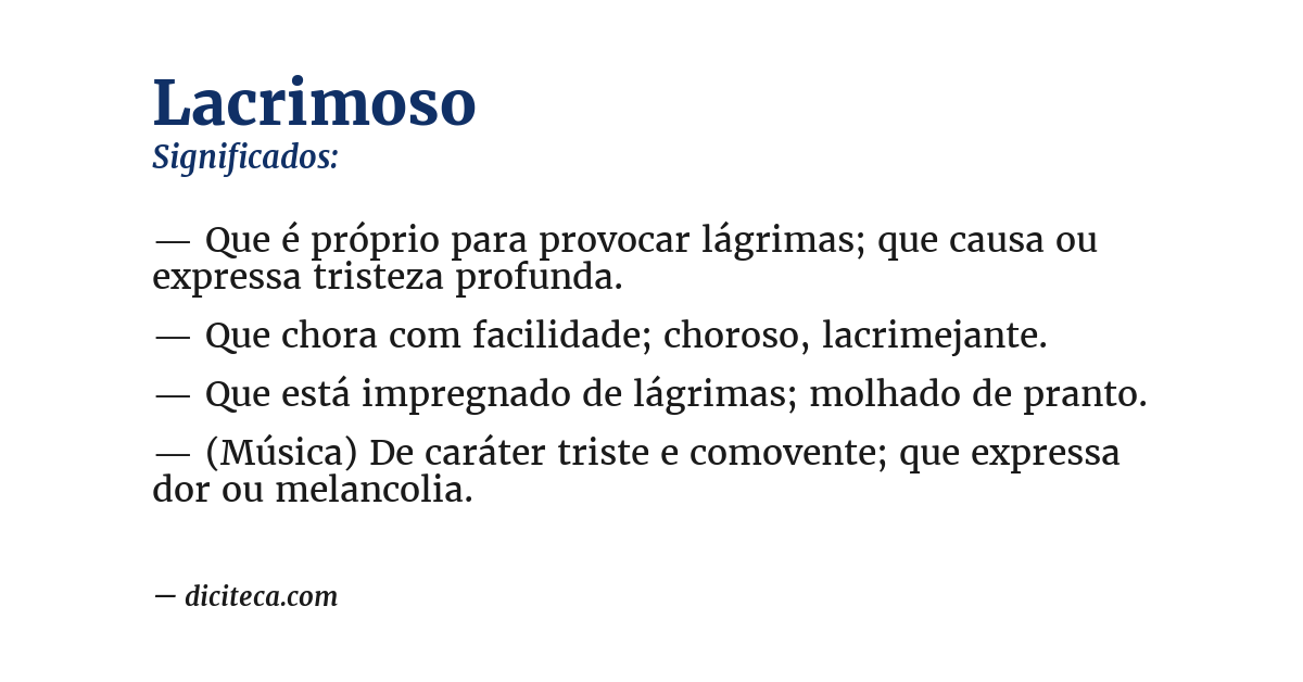 Significado de lacrimoso