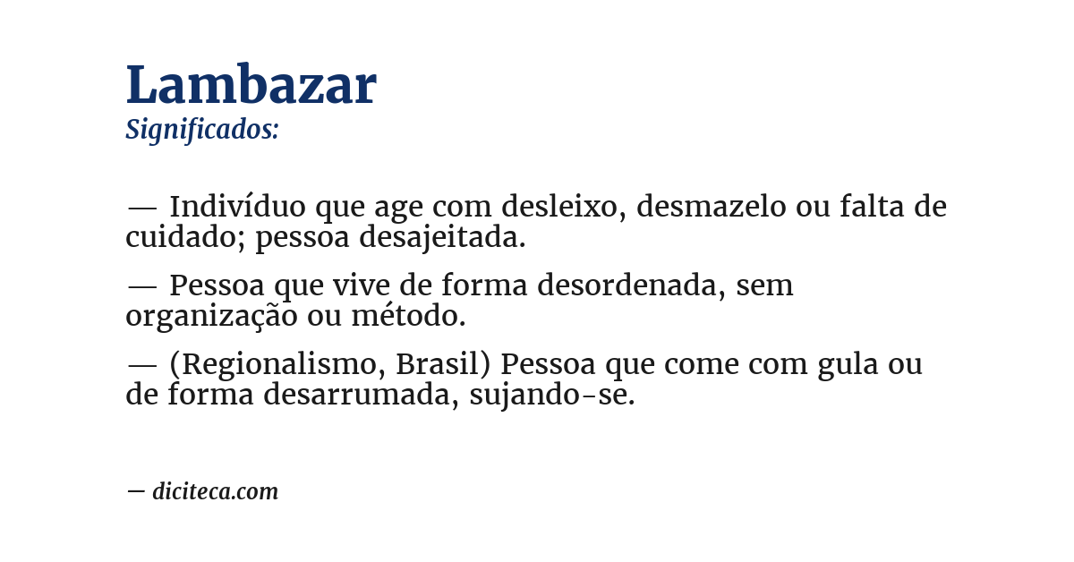 Significado de lambazar