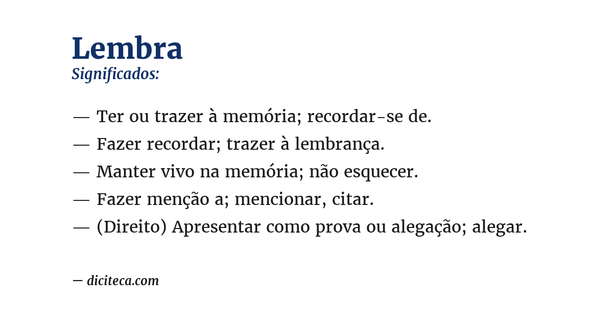 Significado de lembra