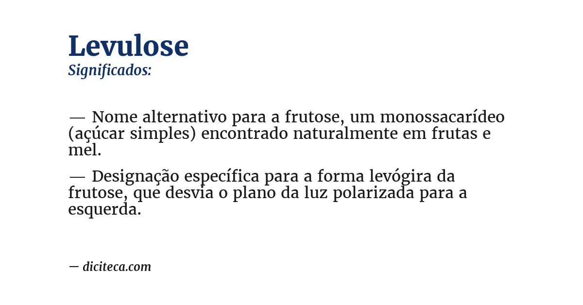 Significado de levulose