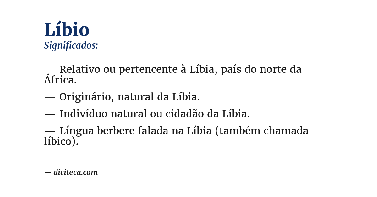 Significado de líbio