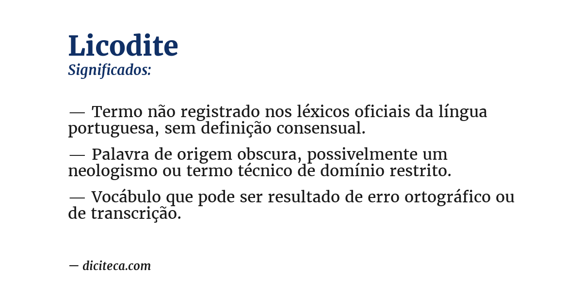 Significado de licodite
