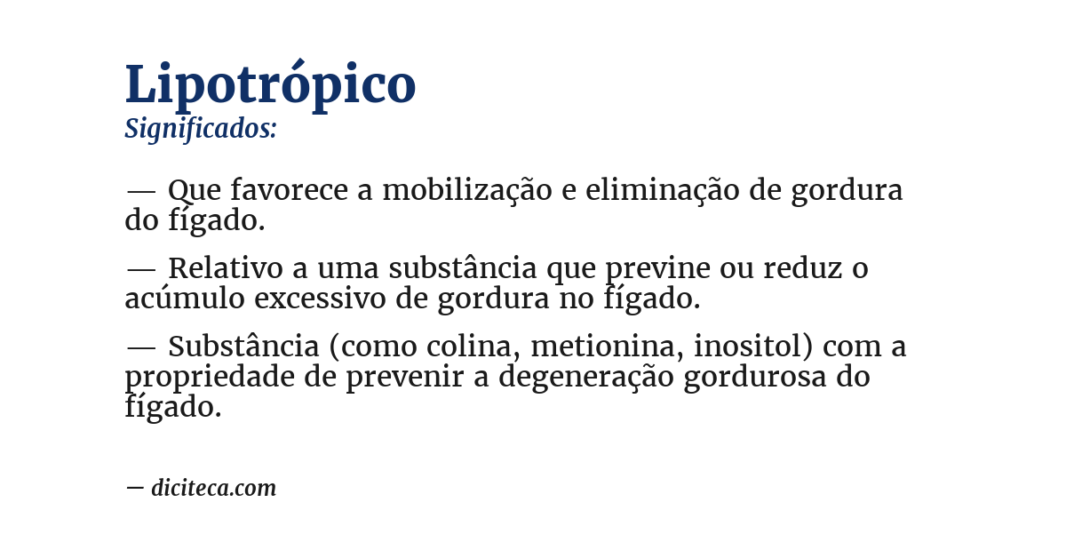 Significado de lipotrópico