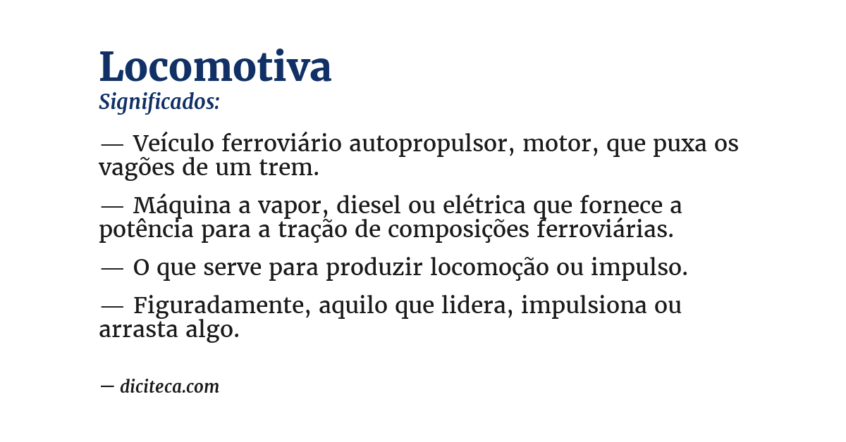 Significado de locomotiva