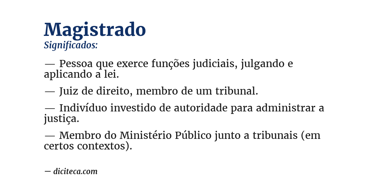 Significado de magistrado