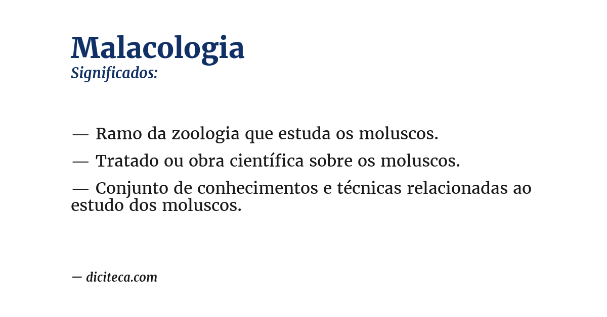 Significado de malacologia