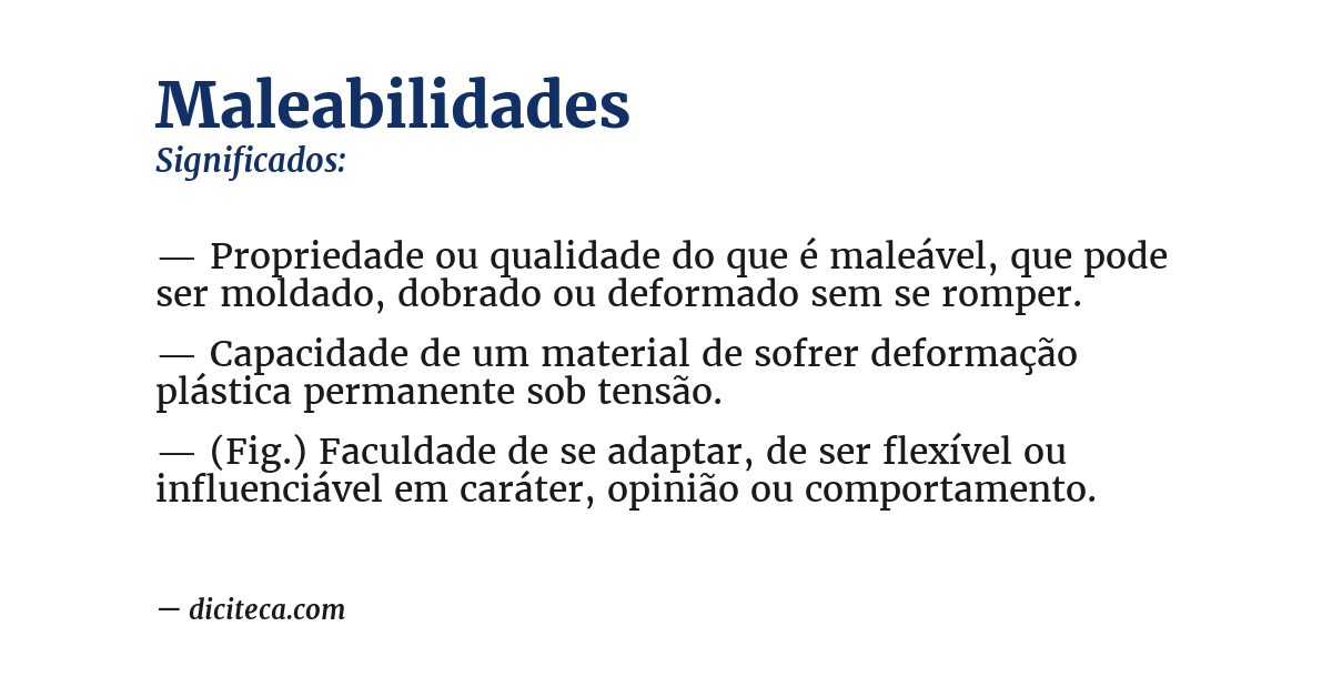 Significado de maleabilidades