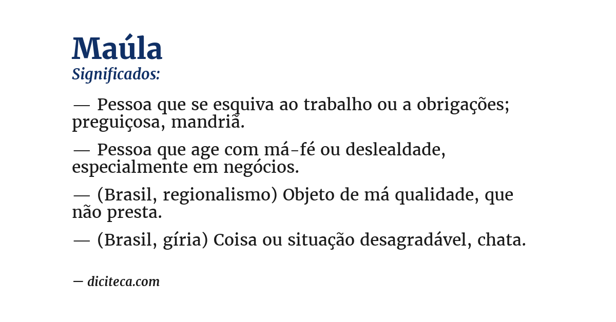 Significado de maúla