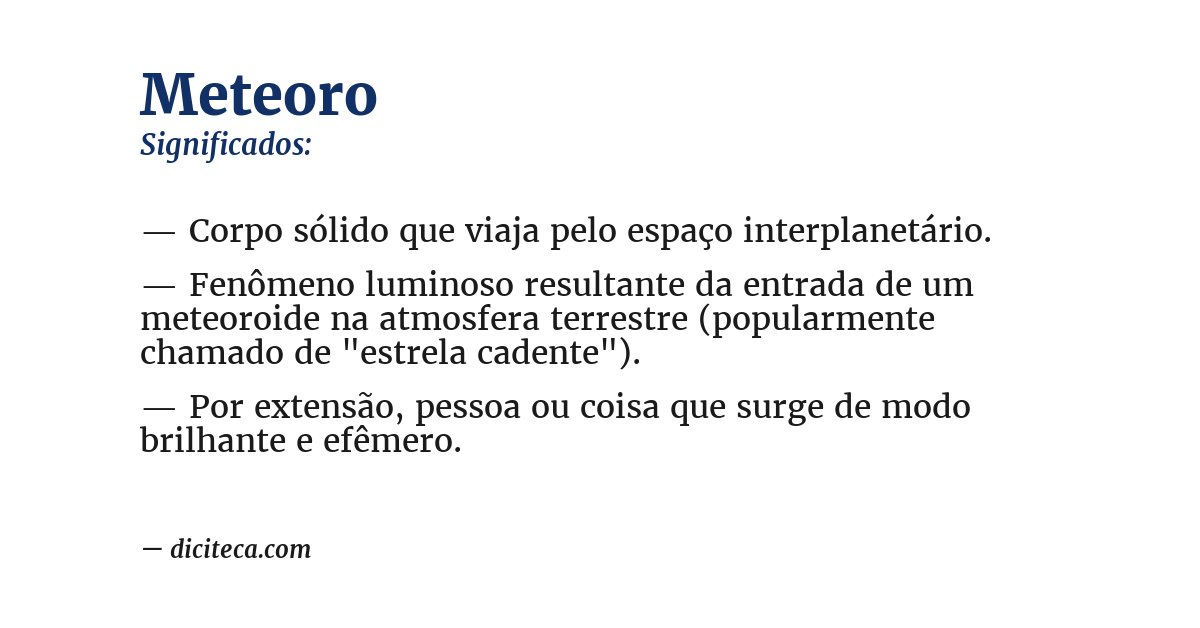 Significado de meteoro
