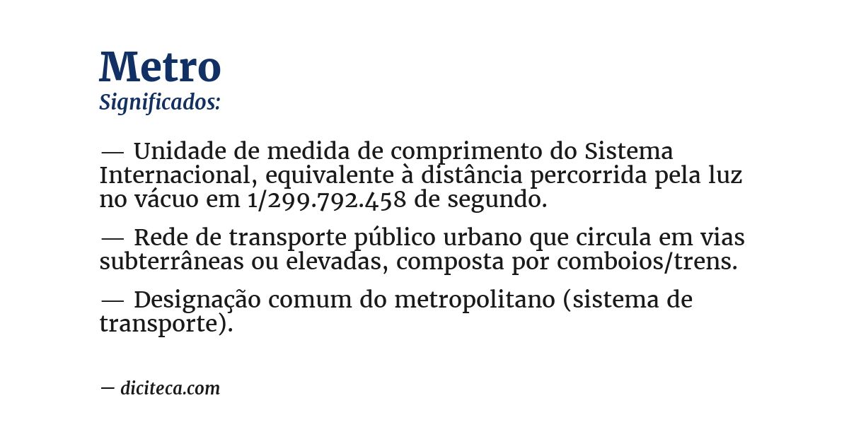 Significado de metro