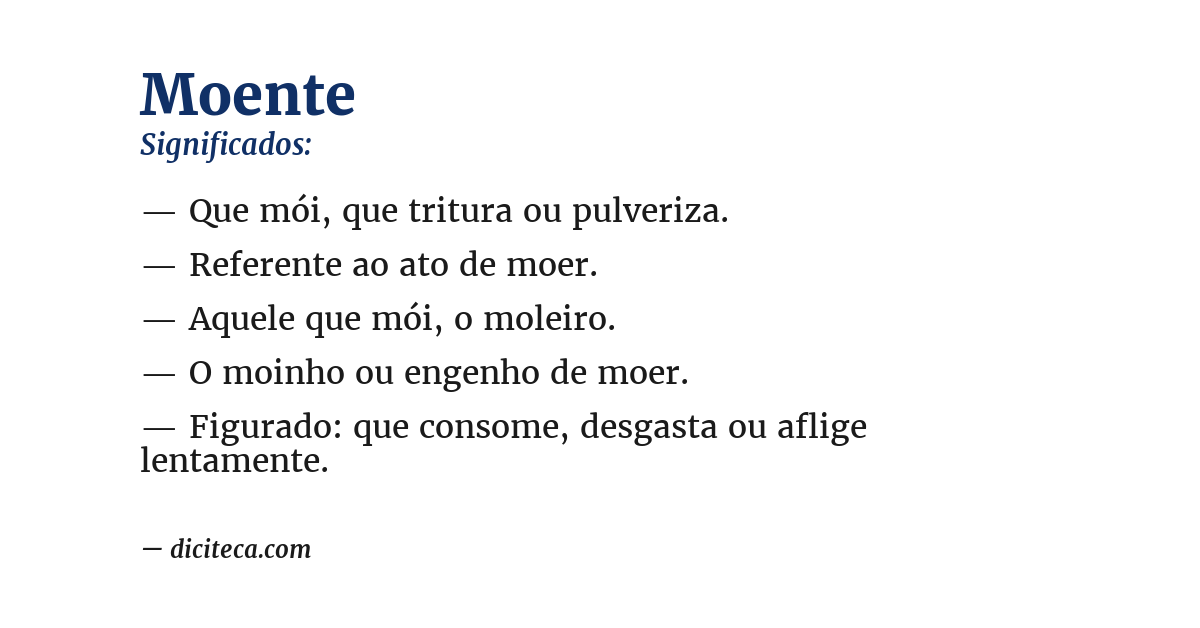 Significado de moente