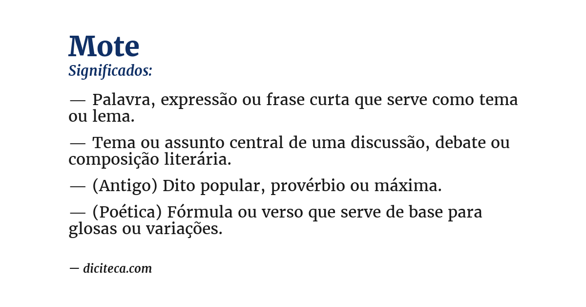 Significado de mote