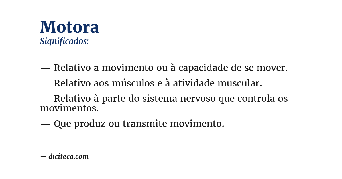 Significado de motora