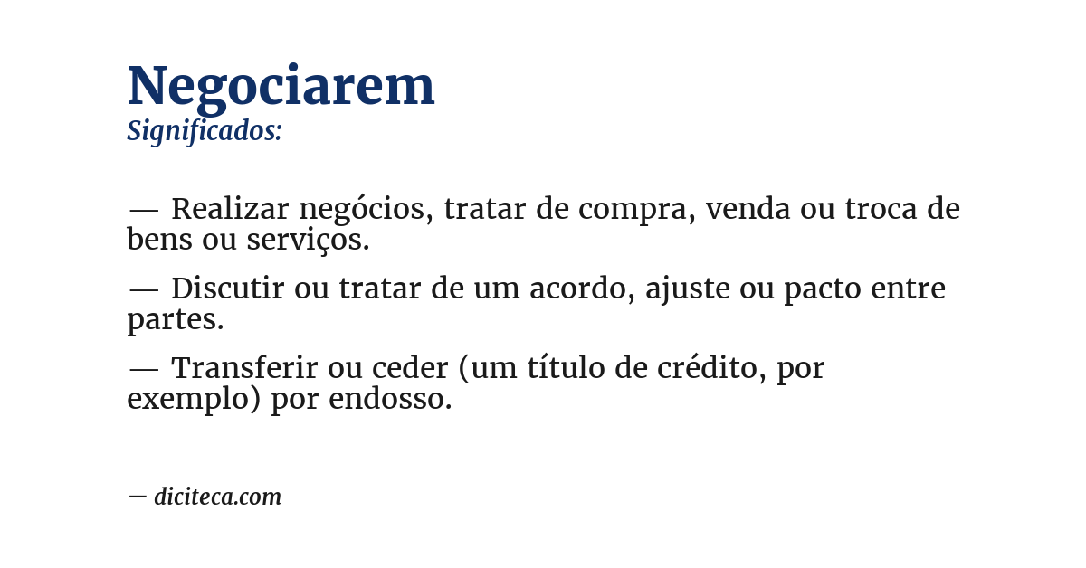 Significado de negociarem