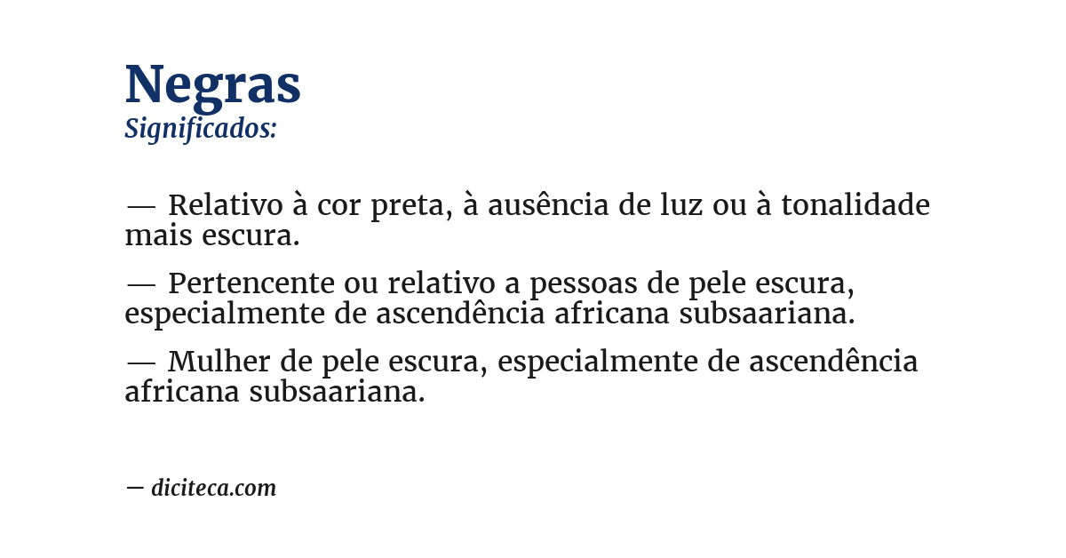 Significado de negras