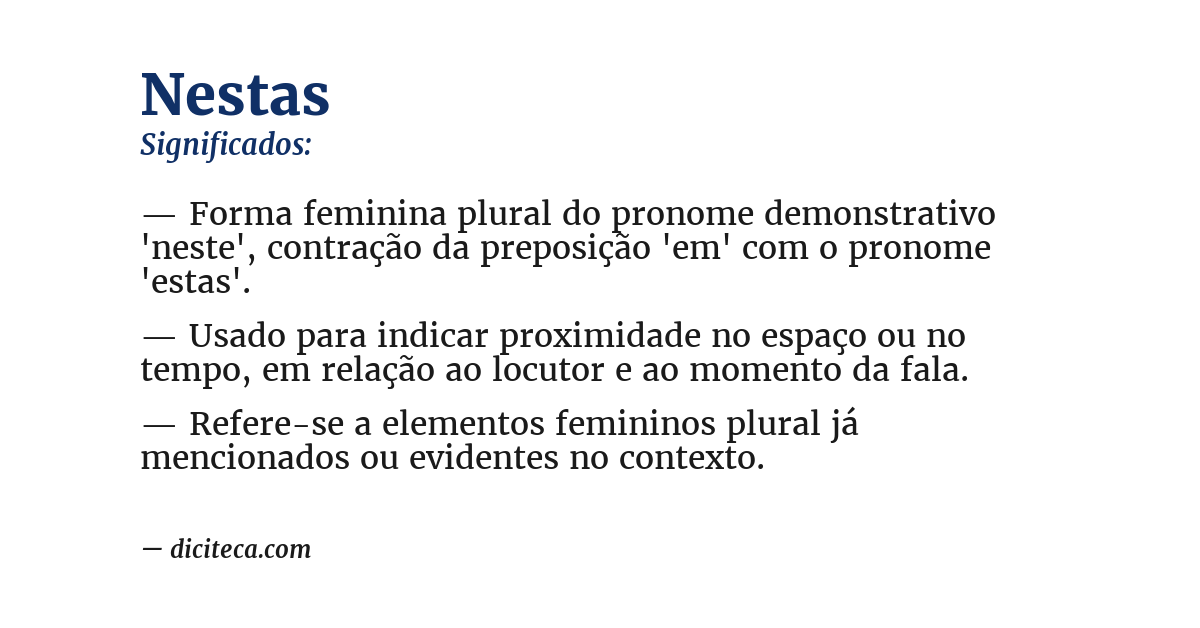 Significado de nestas