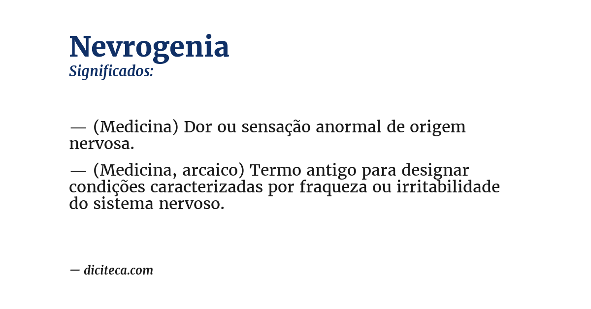 Significado de nevrogenia