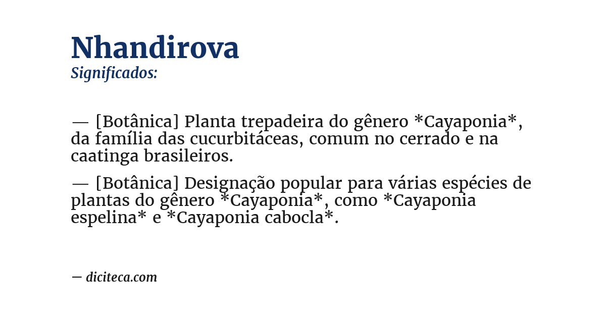 Significado de nhandirova