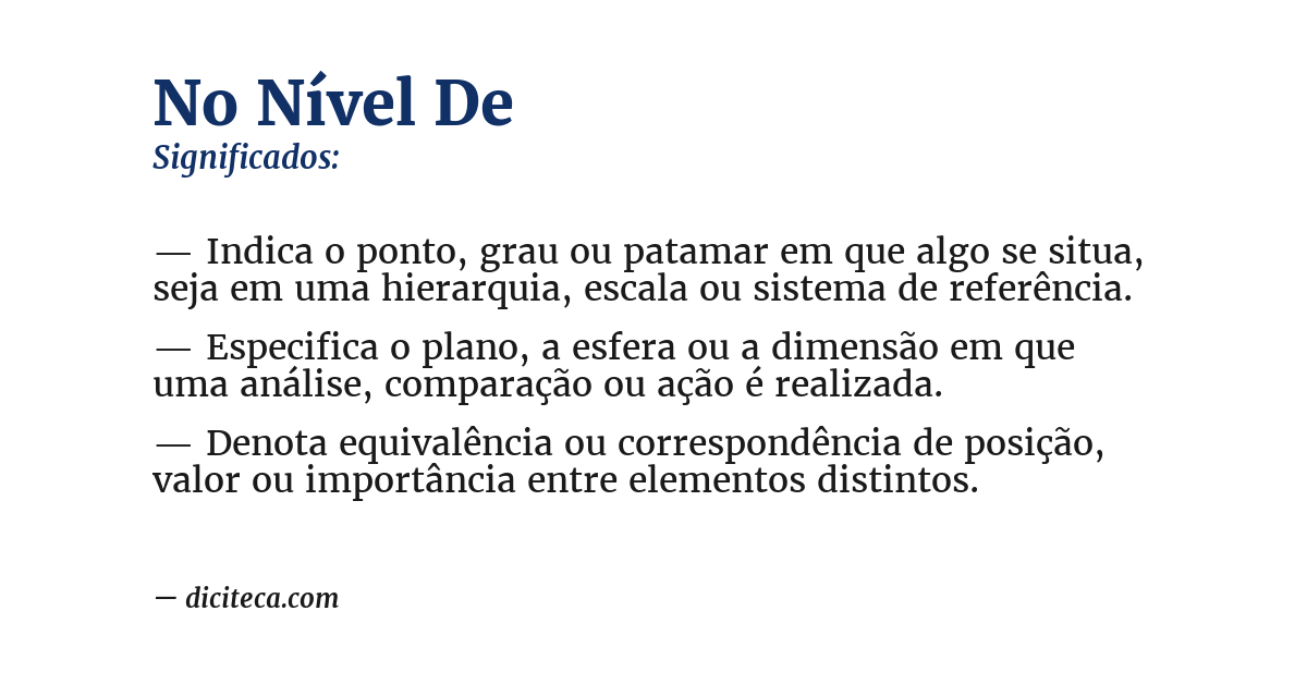 Significado de no nível de