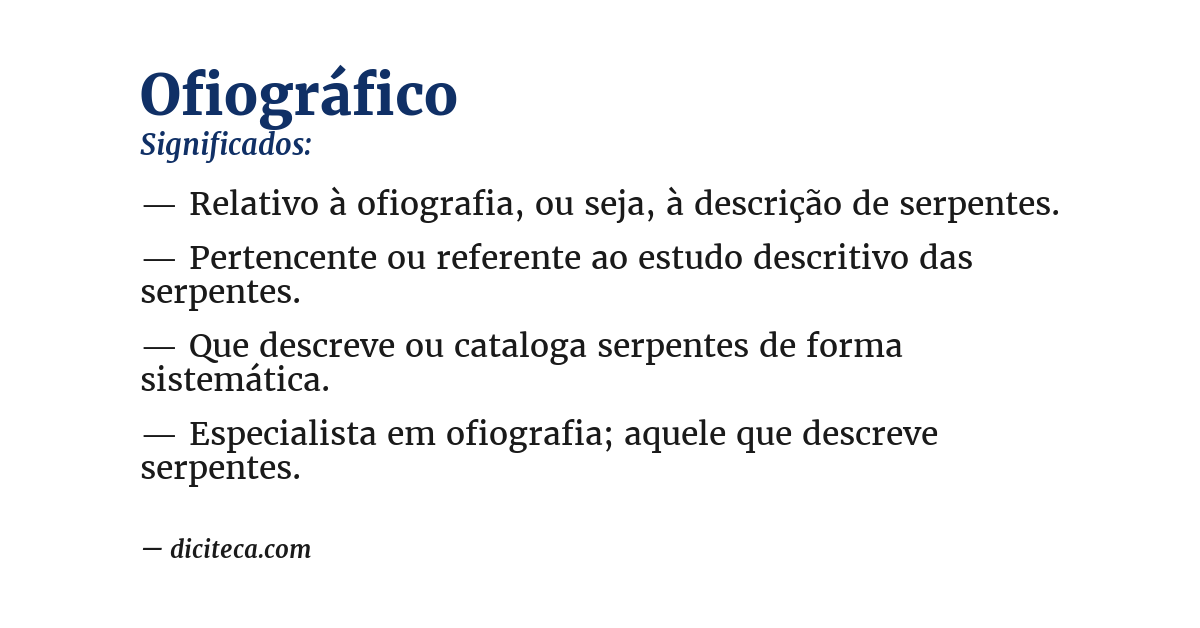 Significado de ofiográfico