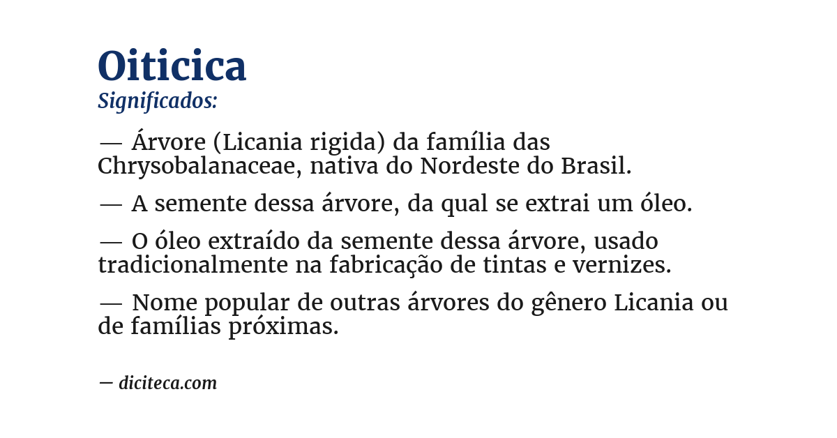 Significado de oiticica