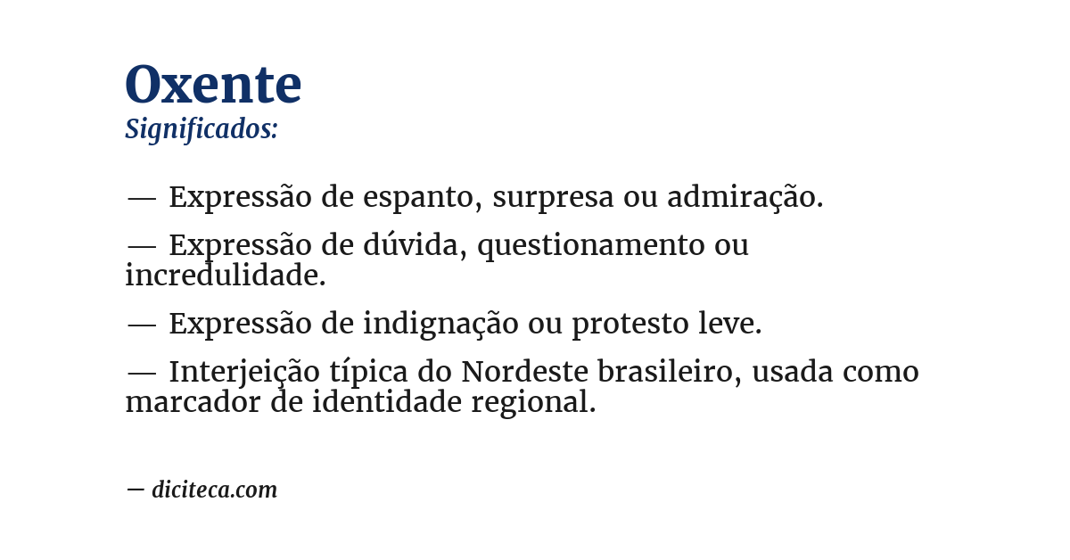 Significado de oxente