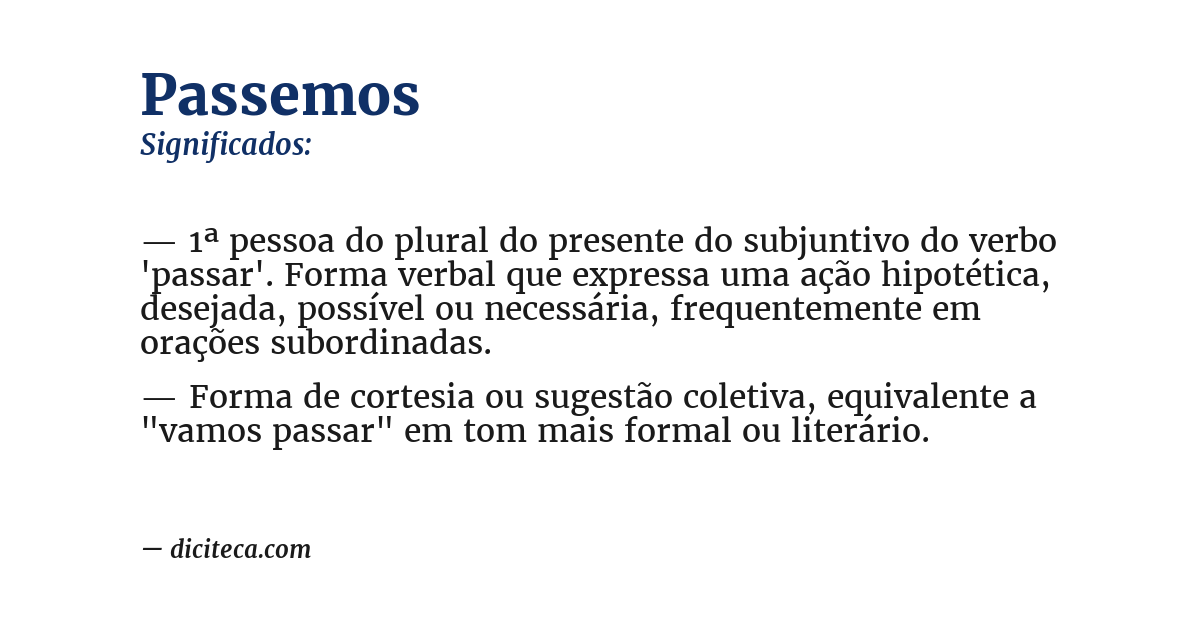 Significado de passemos