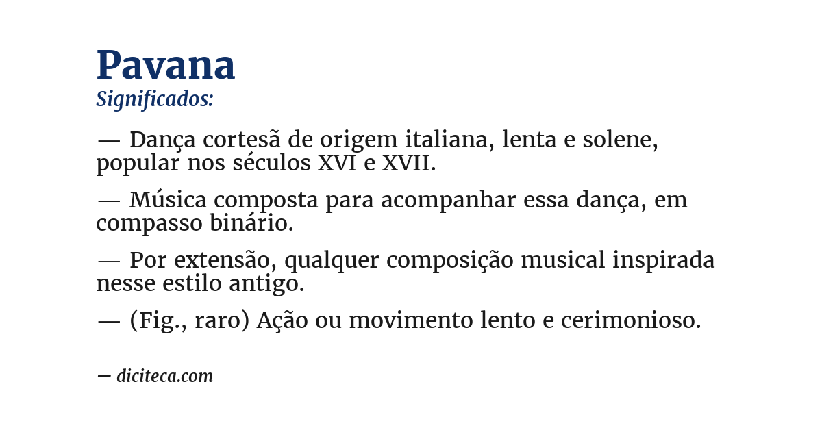 Significado de pavana