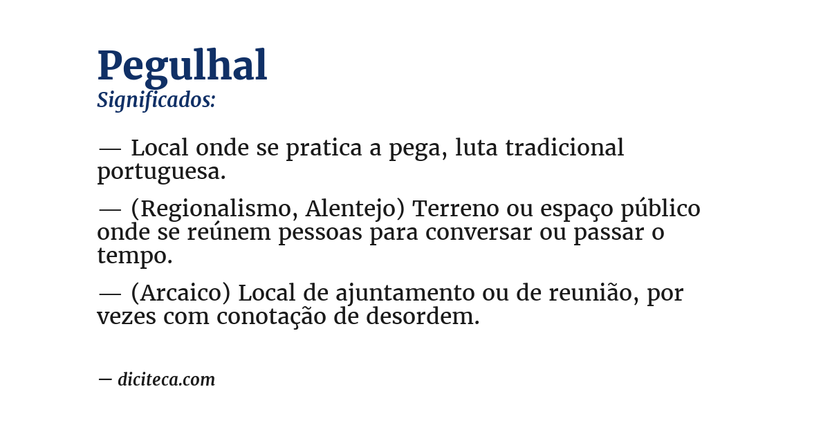 Significado de pegulhal