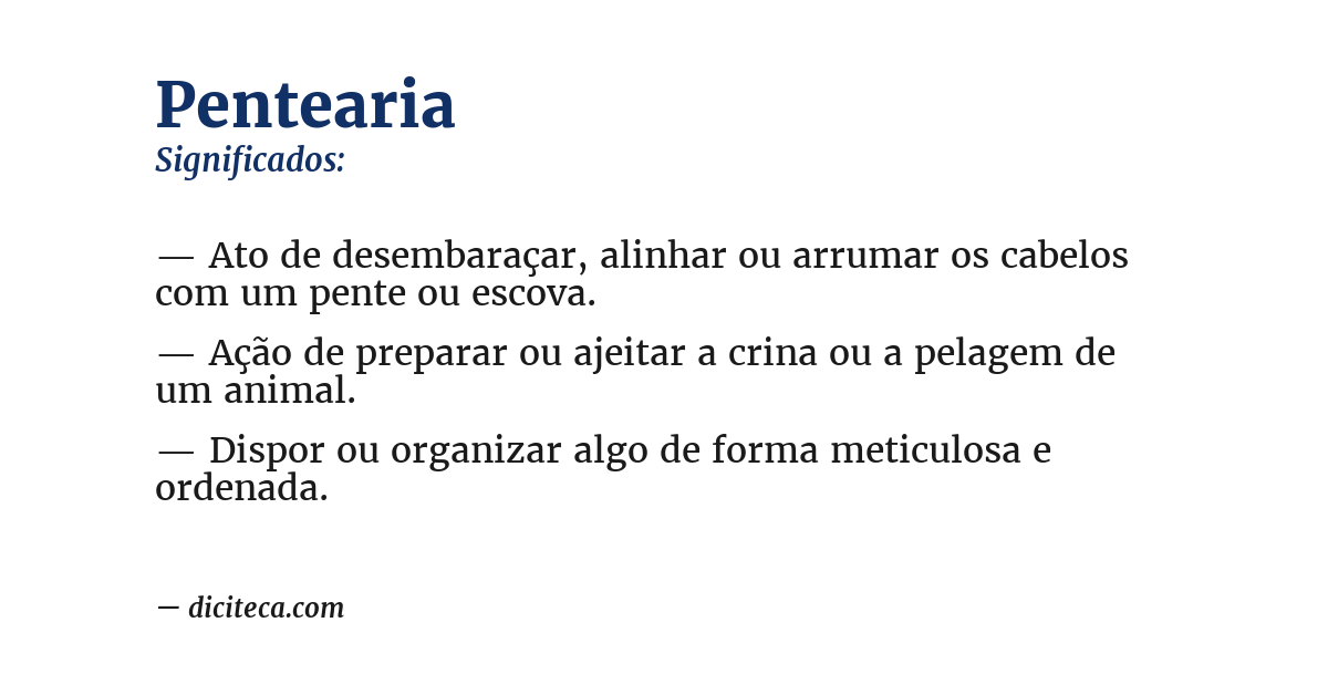 Significado de pentearia