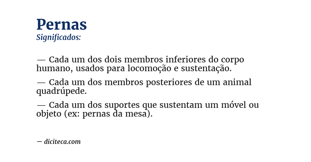 Significado de pernas