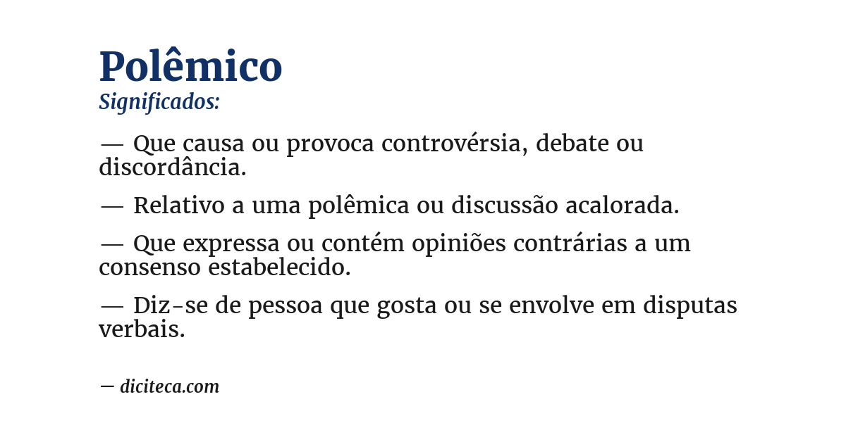 Significado de polêmico