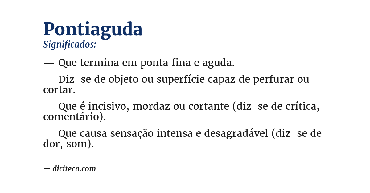 Significado de pontiaguda