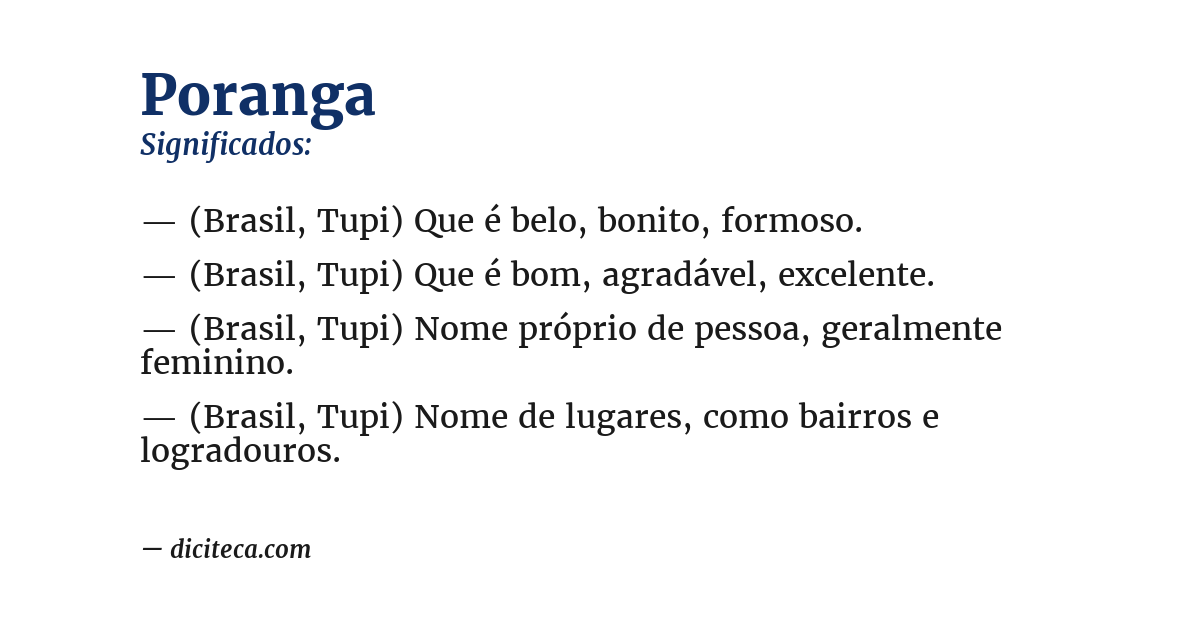 Significado de poranga