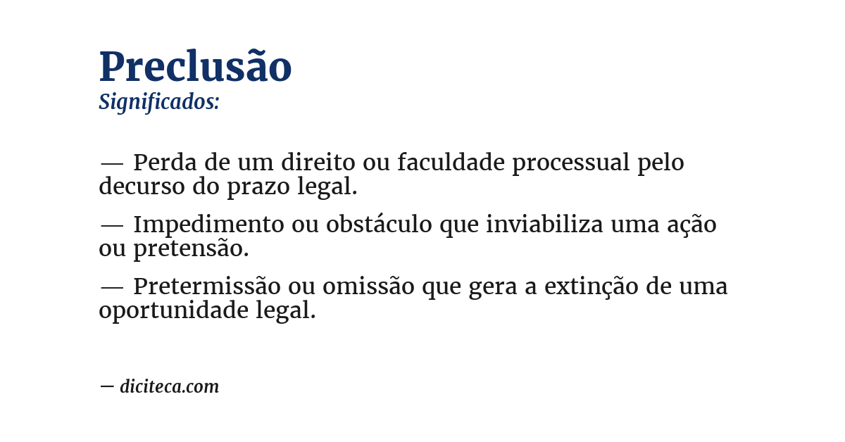 Significado de preclusão